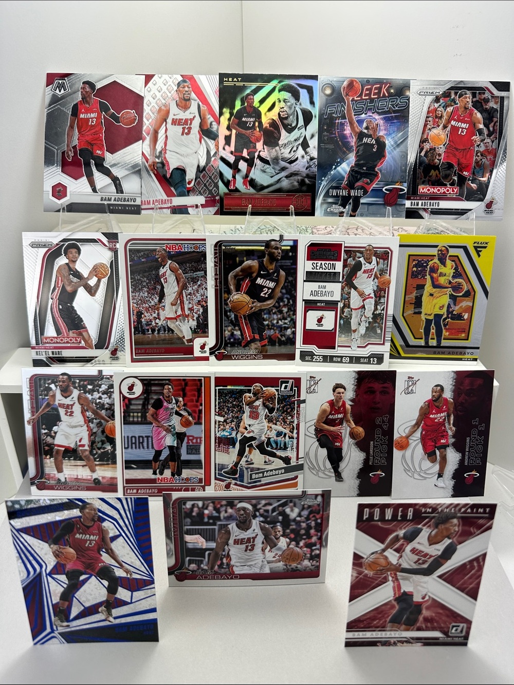 Bam Adebayo Heat lot of 18 w/ Dwyane Wade/Andrew Wiggins/Kal’El Ware Rookie